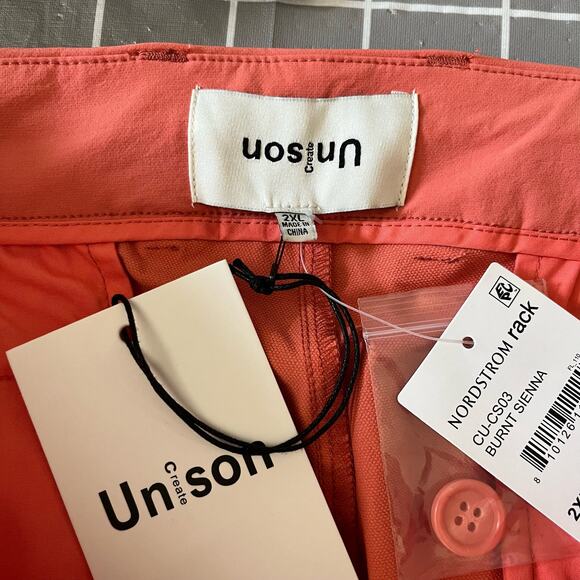 Unison Everyday Tech Chino Short Hidden Drawcord Coral Burnt Sienna 2XL/42W NWT - Picture 3 of 14
